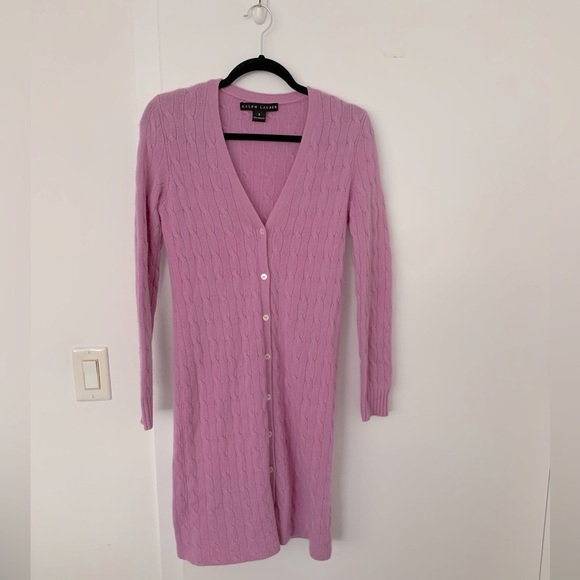 Ralph Lauren Black Label pink 100% cashmere cardigan - Picture 1 of 4